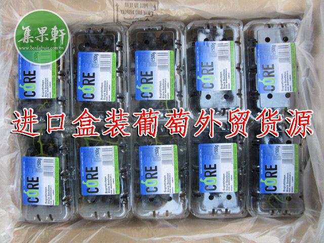 生鲜超市专供，集果轩南非进口盒装葡萄外贸货源