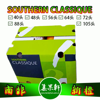 南非进口SOUTHERN CLASSIQUE牌品种Valencia新橙15公斤