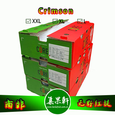 南非进口Crimson克瑞森葡萄货源，Core牌无籽红提批发，重量4.5公斤，规格XL，一级货源供应，鲜食口感佳葡萄